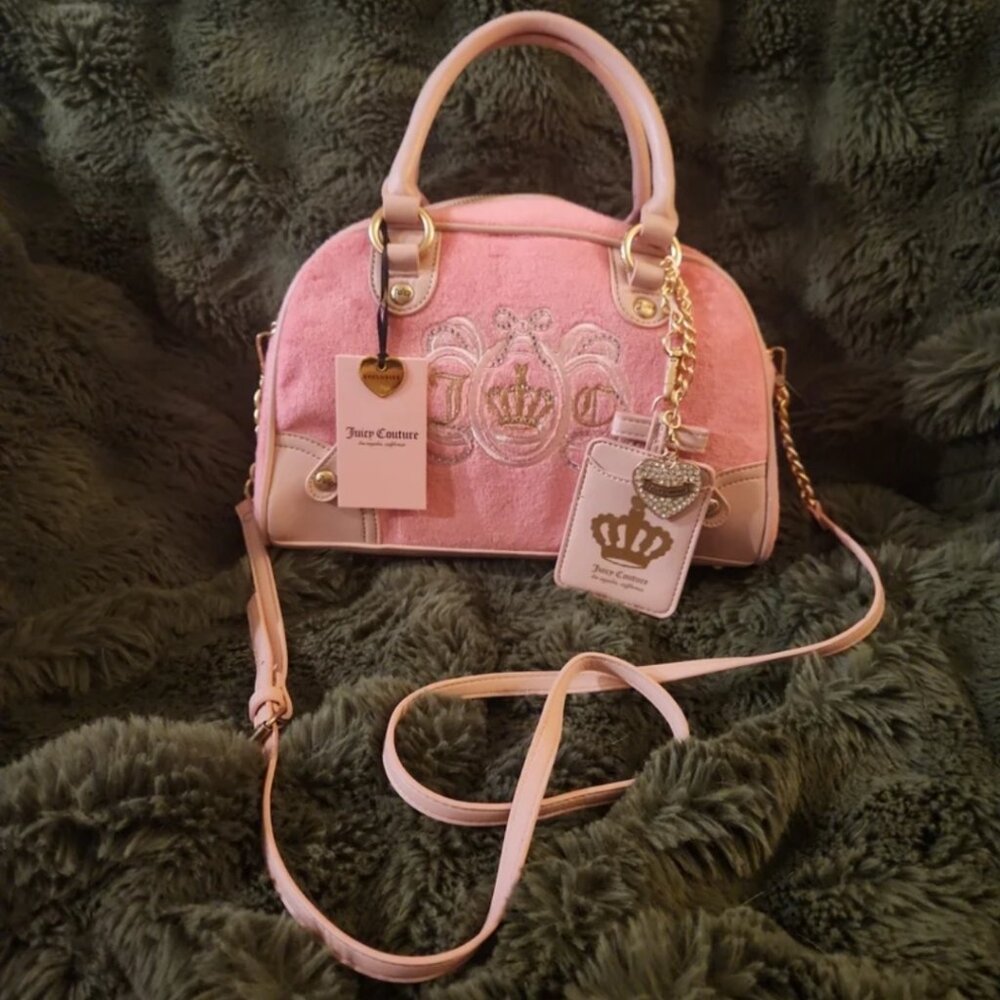 Pink and lemon juicy couture bowler bag
